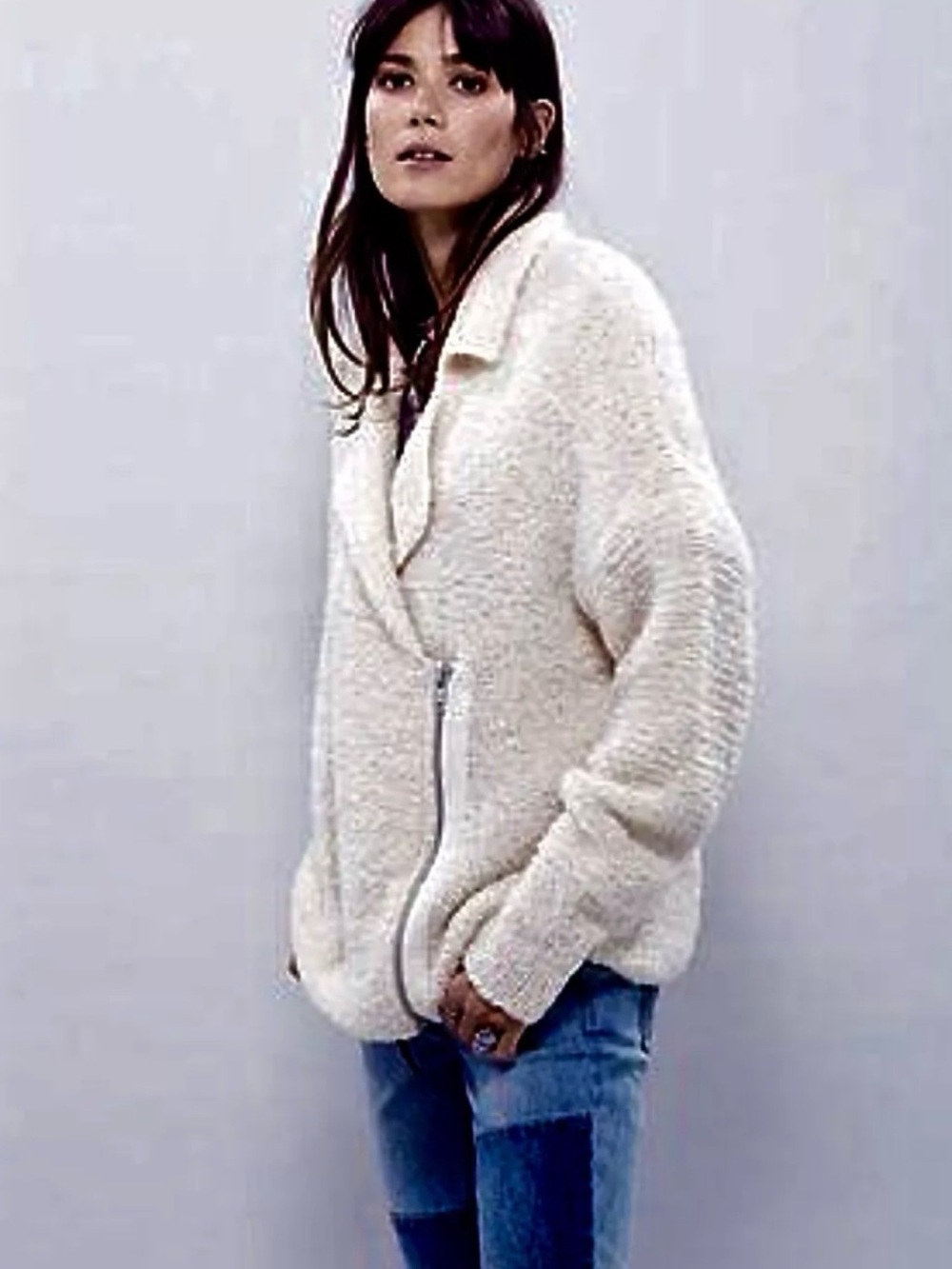 Free People Fuzzy Moto Jacket